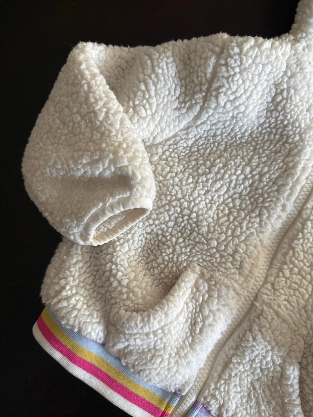 Old Navy Cream Sherpa Zip Hoodie with Ear Hood